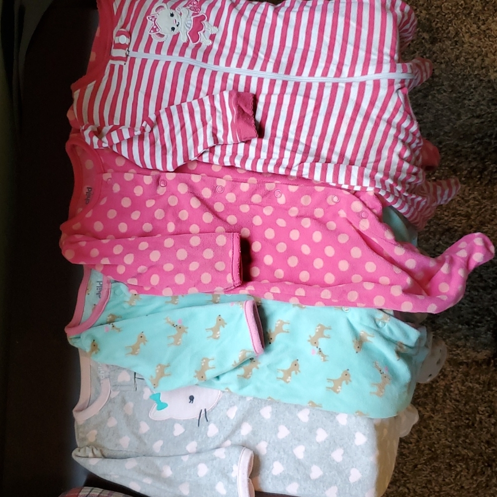 3-6 Month Fleece Onesie Pajamas Lot